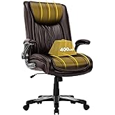 COLAMY Big and Tall Office Chair 400lbs, Large Heavy Duty High Back Executive Computer Office Desk Chair Flip-up Arms Wide Th