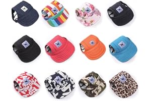 LSGGTIM Hunde Baseballmütze, Outdoor Haustier Baseballmütze Verstellbarer Hundecap mit Ohrlöchern Atmungsaktiv Welpen Hundemütze Kappe Sonnenschutz Sommer Hut für Welpen Hunde Mütze Haustier Cap,S-XL