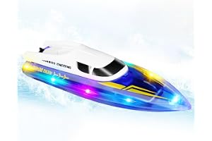 Azonee RC Boat for Kids & Adults – 2.4GHz Remote Control Speedboat with Brushless Motor, LED Lights, Capsize Recovery, Waterproof Electric Toy for Lakes & Pools, Rechargeable, Gift for Boys & Girls