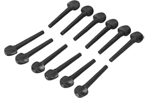 Les-Theresa 12Pcs Ebenholzwirbel 8,7cm Holzstimmersatzzubehör mit Fischauge für Oud Violine Geige
