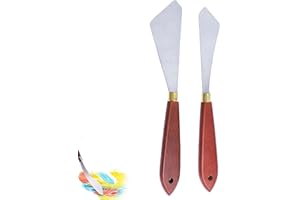 MYSTIQUT 2pcs Palette Knife Painting Palette Knife Art Palette Knives Wooden Handled Palette Knife Cake Palette Knife Oil Acrylic Painting Art Knife Paint Palette for Acrylic Painting Oil Painting Set