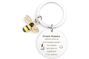 KTIAVO Idea Regalo Maestra Fine Anno Portachiavi Idee Regalo Insegnanti Regalo per Insegnante Regalo per Maestra Regali Maestra Grazie Regalo Maestre Fine Elementari Asilo Regalo Maestra Personalizzato