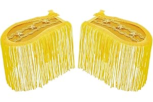 SUPERFINDINGS 2 Stück Fransen Epauletten Quasten Epauletten Schulter Uniform Fransen Schulterbrett Punk Schulter Epaulettens Goldene Abnehmbare Fransens Schulterpolster Mit Stiften Für Kostümzubehör