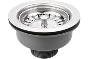 inodiref Stainless Steel Kitchen Sink Basket Strainer Plug Waste Kitchen Sink Accessories Thickened Design, High Temperature Resistance, 1½" Fit for Sink Hole Size 83-90 mm