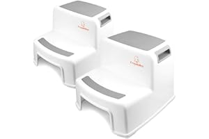 Angelbliss (Grau 2er Pack) Tritthocker für Kinder, Anti-rutsch Trittschemel-2-Stufig, Zweistufiger Tritthocker