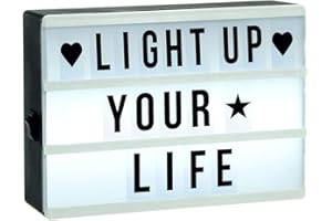 CEPEWA Boîte lumineuse LED avec 60 lettres et symboles