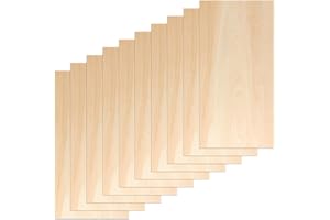 HUGFADS Lot de 10 Feuilles de Bois de Balsa 20x10cm - Planches Légères et Résistantes pour Pyrogravure, Découpe Laser, Modélisme et Bricolage