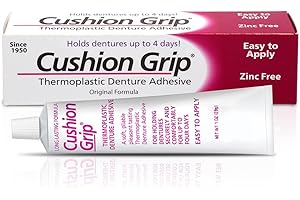 Cushion Grip - Adhésif souple pour prothèses dentaires en thermoplastique souple et pliable pour le remontage et le serrage 1 oz (28 grammes)