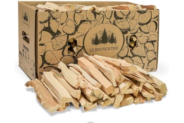 Le Bouscatier Bois d'allumage et Chauffage Allume feu pour cheminée poêle Four Pizza cuisinières Barbecue Charbon et brasero. 6 kg / 20L Bois séché hêtre chêne Fabrication française
