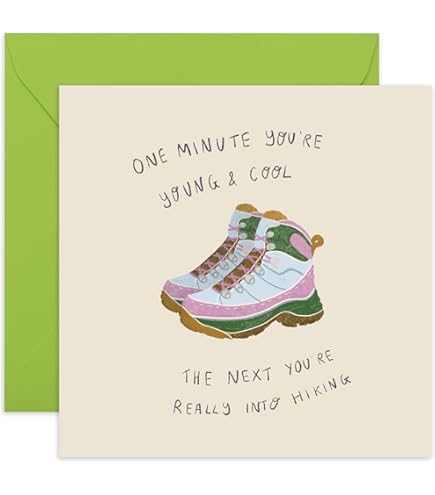 Walkers Don't Get Old... They Just Ramble On Greeting Card | Birthday Card For Ramblers & Countryside Lovers, Two People Hiking Up A Hill