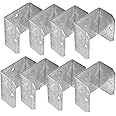 Postsaver Fence Panel Clips Trellis U Clip Bracket for Timber Posts, Anti Rattling Secure Fence or Refix Panel Galvanised Fencing Clips 47mm Fence Panels (Pack of 8)