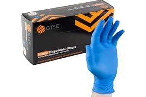 GTSE Guantes de nitrilo azules - Talla mediana (M) - Caja de 100 - Guantes desechables sin látex ni polvo