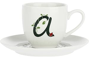 LA PORCELLANA BIANCA PB La Porcellana Bianca - Tazzina da Caffè con Piattino Lettera 'A' in Gift Box - Solotua - Arredo Casa, Tè, Caffè e Colazione - Porcellana - 90 cc