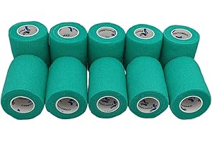 PintoMed - Venda Cohesiva - Verde - 10 rollos x 7,5 cm x 4,5 m autoadhesivo flexible vendaje, primeros auxilios, lesiones