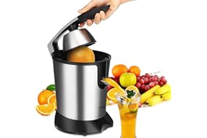 ‎SOKANY SOKANY Zitruspresse elektrisch, Orangenpresse Edelstah, Zitronenpresse, 350 Watt Motor, Tropf-Stopp-Funktion, Saftspresse mit Hebelarm, 2 BPA-frei Kegel Geeignet für Alle Gängigen Zitrusfrüchte