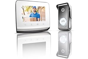 somfy 1870996 - Visiophone V350, Interphone vidéo avec Vision Nocturne, Design épuré, Mémoires d'images, Caméra Grand Angle, Contrôle jusqu'à 5 équipements RTS, Écran 7 Pouces