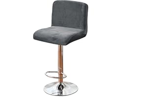 Leomix Stretch Square Swivel Bar Stool Covers Set of 2/4/6, Velvet Bar Stool Chair Covers, for Counter Height Mid Low Back Chair Protector,F,4pack