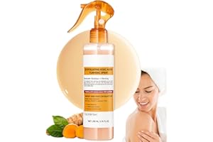FLUFFSHIP Kojic Acid Turmeric Spray, Exfoliating Body Spray,Peel Shot Keratin Care Turmeric Spray,Brightens and Evens Skin Tone,Gently Removes Dead Skin Cells for Smoother Skin,Suitable For All Skin Types,200ML