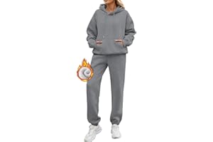 LAQUIEIO 2025 Chandal Mujer Invierno Polar Oversized Chándal Completo 2 Piezas Manga Larga Sudadera con Capucha y Pantalón Conjunto Dos Piezas Conjuntos Deportivos Fitness Jogging Ropa Deportiva Sweatshirt