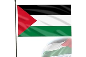 BGTLJKD Bandiera Palestina 90 X 150 cm Grande BANDIERA PALESTINESA - Doppio Lato con Occhielli Ottone Poliestere Leggero Bandiere Adatto per Uso Interno ed Esterno