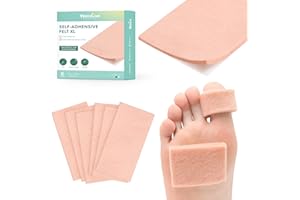 Welnove Chiropody Felt Moleskin Tape, Self Adhesive Felt Pads for Foot Pain – Instant Relief for Painful Rubbing, Ideal for Blister Prevention, Bunions, Calluses & Discomfort - 6 Pack
