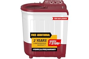 Whirlpool 6.5 kg 5 Star Supreme Semi-Automatic Top Loading Washing Machine (ACE 6.5 SUPREME PLUS (CORAL RED) (5YR)