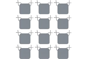 PROHEEDER Indoor & Outdoor Chair Cushions - Water Resistant Seat Pads - Best for Restaurant Cafe Garden Kitchen Dining Patio - 12 x Seat Pads - Dark Grey - 40x40x4.5cm