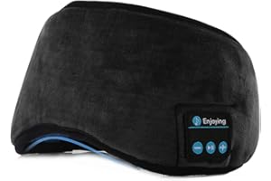 EUROBUY Bluetooth Schlafmaske, Kabellos Musik Schlafaugenmaske, Bluetooth-Kopfhörer Musik Travel Sleeping Headset 4.2 Bluetooth Eye Maske Waschbar SchlafkopfhöRer Integrierter Lautsprecher Mikrofon