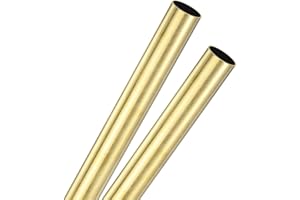 M METERXITY 2 Stück 300mm Messingrohr, 17mm Außendurchmesser 0,5mm Wandstärke H62 Messing nahtlose Rohre, Messing Rundrohr für Bau/Maschinenbau/DIY-Basteln, Metallgerades Rohr