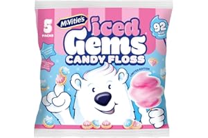 McVitie's Iced Gems, Candyfloss Flavoured Biscuits, Multipack, 23 g (1 Pack of 5 Mini Bags)
