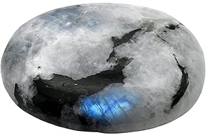 AMAZING GEMSTONE Large Rainbow Moonstone Crystal Palm Stone Natural Healing Stone for Chakra Balancing Spritual Good Luck
