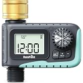 RAINPOINT Automatic Irrigation Programmer with Brass Inlet, Rainfall Watering Timer/Manual Watering, High Water Flow, for Law
