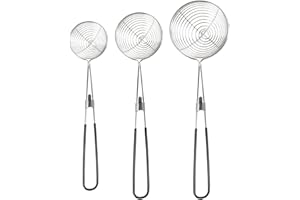 Kopinma 3 Pcs Stainless Steel Skimmer Spoon Set - Spider Strainer, Mesh Spoon for Hot Pot, Deep Frying