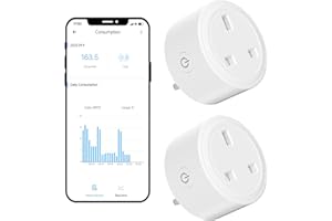 WOOLLEY Zigbee Smart Plug Socket 13A, Smart Sockets Plug with Power Monitoring Works with Alexa/ Google Home and eWelink APP, Support Smart Scheduled, Voice Control, 2PCS
