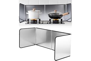 IXYDOR Pannello Paraschizzi Cucina Padella 4 Lati Cucina Pieghevole Protezione Antiaderente Paraschizzi da Cucina Protezione Degli Schizzi per Cucine a Gas, Fornelli, 76 x 29 x 30 cm
