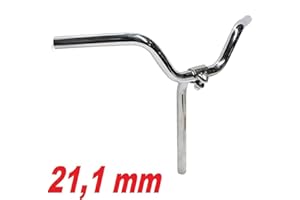 CICLOSPORTMARKET Manubrio Cromato Acciaio Bici Ø 21,1 Pieghevole - Graziella / CON PIANTONE COMPRESO