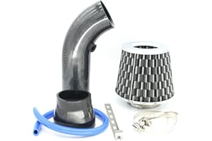 Drotayard 76mm 3 Inch Universal Car Aluminum Alloy Carbon fiber Cold Air Intake Filter Aluminum Induction Hose Pipe Kit