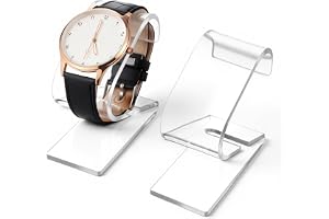 2 stycken transparent klockstativ klockhållare klocka stativ klockhållare fast klockstativ enkel klockhållare akryl armband rack hållare klockfodral för män kvinnor klockdisplay