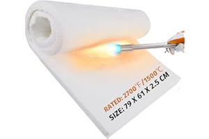 lormuzi Insulation Blanket, 1500℃/2700℉(79 X 61 X 2.5 cm), Ceramic Fiber Insulation Blanket, Fireproof Insulation for Dishwasher, Kilns, Forges, Boiler, Pizza Ovens and Forge