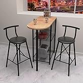 Kitchen Bar Table Chair Set Folding Upholstered Bar Chair 2 Seater Pine 1313
