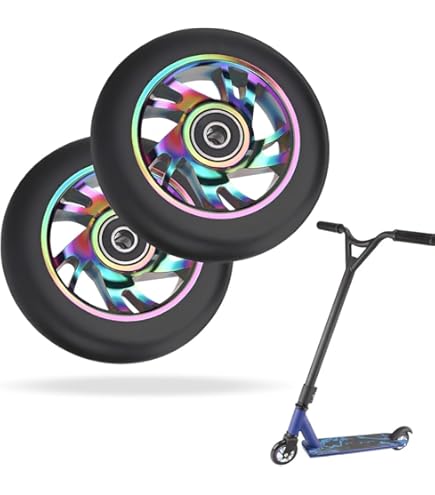 Lot De 2 Roues De Rechange Pour Trotinette - 100mm - Alliage Aluminium - Polyuréthane