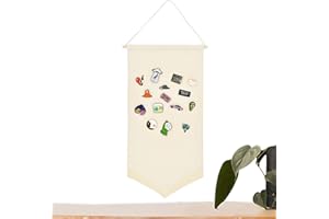 BROOKSNAJI Banner Display mit Stift aus Emaille - Tür für Badge aus Stoff, Organizer für Broschen | Dekoratives hängendes Display für Nagellackstifte mit langlebigem Leinwandmaterial, Wand-Banner zur
