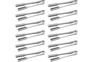 FAGENT Lot de 12 Pince à Glaçons 15CM, Pince Bonbon, Pinces à Glaçons en Acier Inoxydable - pour Bonbon, Glace, Biscuit, Café, Cuisine, Mariage, Fête d'anniversaire, Bar Buffet Grill Clips Alimentaires