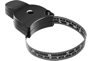 FUZVOL Body Tape Measure 150 CM Black Body Measuring Tool Retractable Measurement with Push-Button Mini Measurement for Arm, Thigh, Chest, Weight Loss