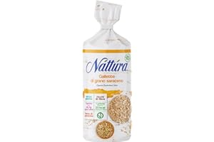 NATTURA Gallette Grano Saraceno Bio, Snack Senza Glutine a Base di Grano Saraceno, Fonte di Proteine e Ricche di Fibre, Prodotto Vegano a Basso Contenuto di Grassi Saturi, 21 Kcal per Galletta, 100 g