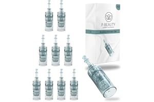 P-BEAUTY COSMETIC ACCESSORIES Cartuchos de aguja de repuesto para coche Derma Electrik Pen M8, microneedling, cierre M8, para dispositivos Dermapen con puerto M8, 10 unidades (11 pines)