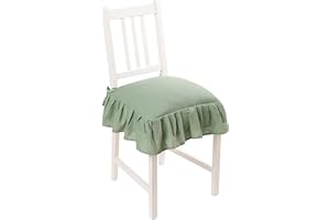 PARAMAISON Cuscino Sedia 40x40 con Lacci Panama, Cuscino Interno ed Esterno, Sfoderabile con Zip, Cotone, Laccetti di Ritenzione, Tinta Unita, Menta