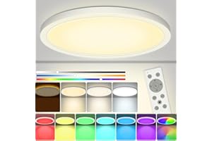 SonPen LED Deckenleuchte Dimmbar Ø30cm,25W 3200LM RGB Deckenlampe mit Fernbedienung,1800K Nachtlicht Warm,Lampe 3000K-6500K Dimmbar IP54 Wasserfest für Schlafzimmer Kinderzimmer Wohnzimmer Badezimmer
