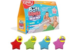 20 bombas de baño de estrellas de Zimpli Kids, crea una colorida aventura de baño, kit de fabricación de bombas de baño para niños, paquete económico, bombas de baño efervescentes, regalos de