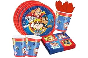 AMSCAN EUROPE Amscan Paw Patrol - 32-Teiliges Partyset - Teller Becher Servietten - Partydekoration
